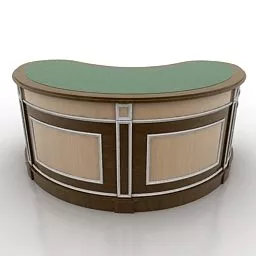 Curved Table Reception Design 3d model