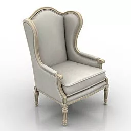 Classic High Back Armchair 3d model