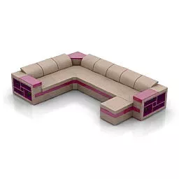U Corner Sofa Furniture 3d model