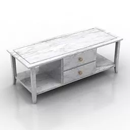 White Table For Home Design 3d model