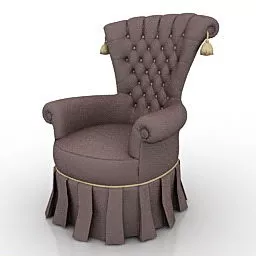 Vintage Old Grey Armchair Design 3d model