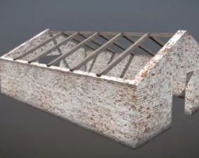 Damaged House Building 3d model