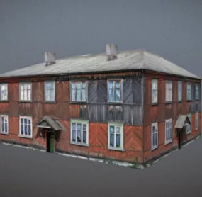 Two-storey Brick House 3d model