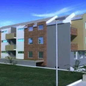 Modern Small Housing Building 3d model
