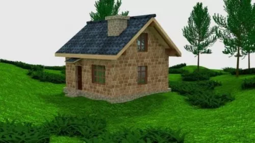 Cottage House Modern Architecture 3d model