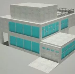 Lowpoly Glass House 3d model