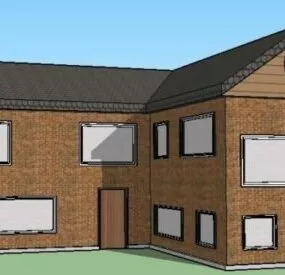 European Country Brick House 3d model