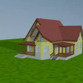 Simple Country House 3d model