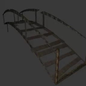 Forest Wood Bridge 3d model