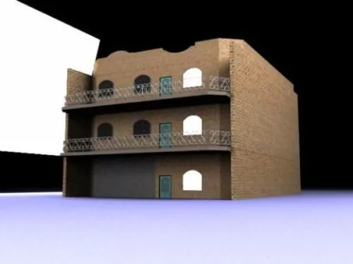 Modern High Rise Apartment Building 3d model