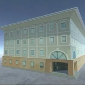 Exhibition House Building 3d model