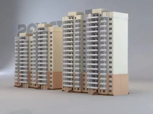 Modern High Rise Apartment Building 3d model