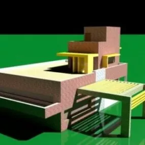 Block House Lowpoly Design 3d model
