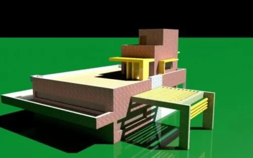 Construction Equipment Curved Brick Block 3d model