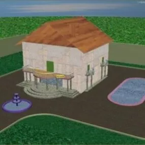 Small Brick Town House 3d model