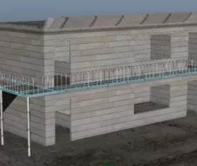 Simple Brick House Design 3d model