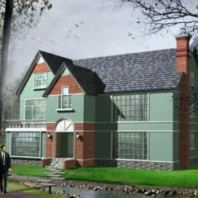Vintage Villa Exterior Design 3d model