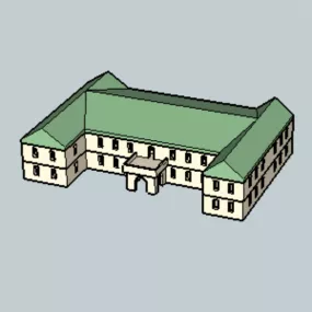 I Shape House Design 3d model