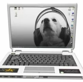 Old White Laptop 3d model