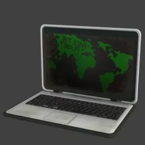 Silver Laptop New Design 3d model
