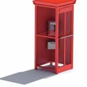 Phone Booth Red Box 3d model