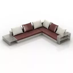 L Sofa Living Room 3d model