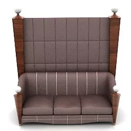 Vintage Furniture High Back Sofa 3d model