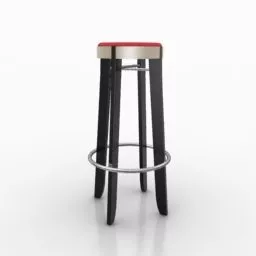 Wood High Chair 3d model