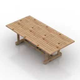 Rectangular Wooden Table 3d model