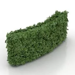 High Curved Hedge Bush 3d model