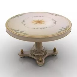 Old Wood Round Table 3d model Old Wood Round Table 3d model