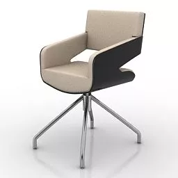 Modern Armchair Metal Legs 3d model