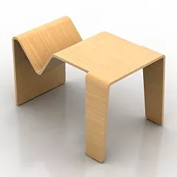 Wood Wave Table 3d model