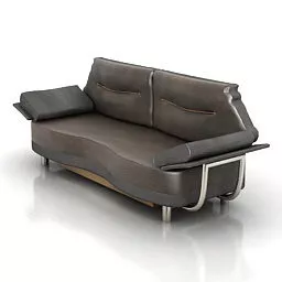 Leather Sofa For Living Room 3d model Leather Sofa For Living Room 3d model
