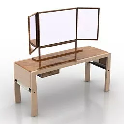 Dressing Table With Rectangular Mirror 3d model