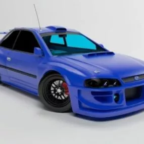 Blue Subaru Impreza Car 3d model
