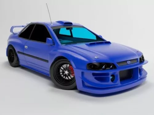 Blue Subaru Impreza Car 3d model Blue Subaru Impreza Car 3d model
