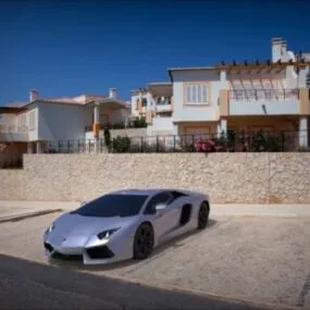 Realistic Car Lamborghini Aventador 3d model