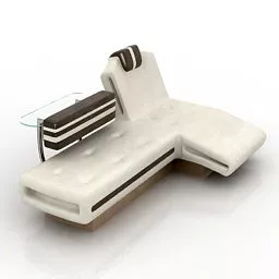 White Leather Sofa L Design 3d model