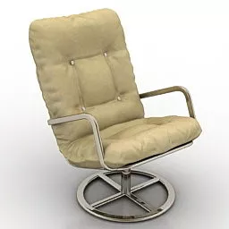 Salon Armchair Beige Color 3d model