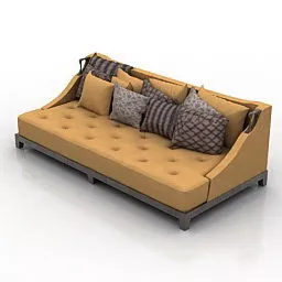 Classic Less Arms Sofa 3d model