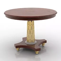 Classic Wood Round Table 3d model Classic Wood Round Table 3d model