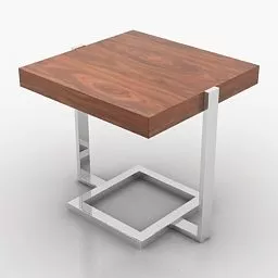 Square Wood Table 3d model