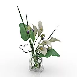 Desk Flowers Potted 3d model