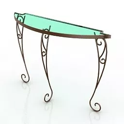Wall Console Table Classic Style 3d model