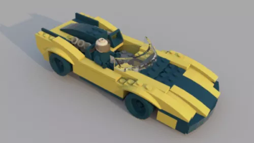 Yellow Lego Racing Car 3d model Yellow Lego Racing Car 3d model