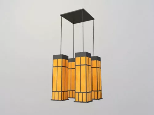 Rectangular Pendant Lamp 3d model Rectangular Pendant Lamp 3d model
