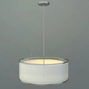 White Round Shade Pendant Lamp 3d model