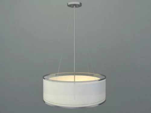 White Round Shade Pendant Lamp 3d model White Round Shade Pendant Lamp 3d model