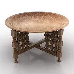 Clasic Wood Round Table 3d model